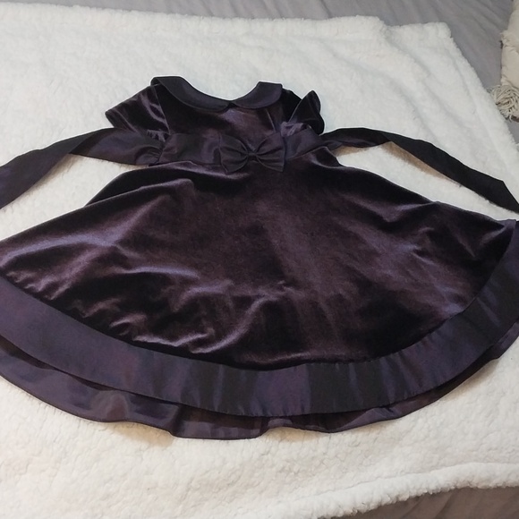18 Mos Baby Girls Purple Velvet Dress by Ofphiladelphia Goodlad - Picture 5 of 5